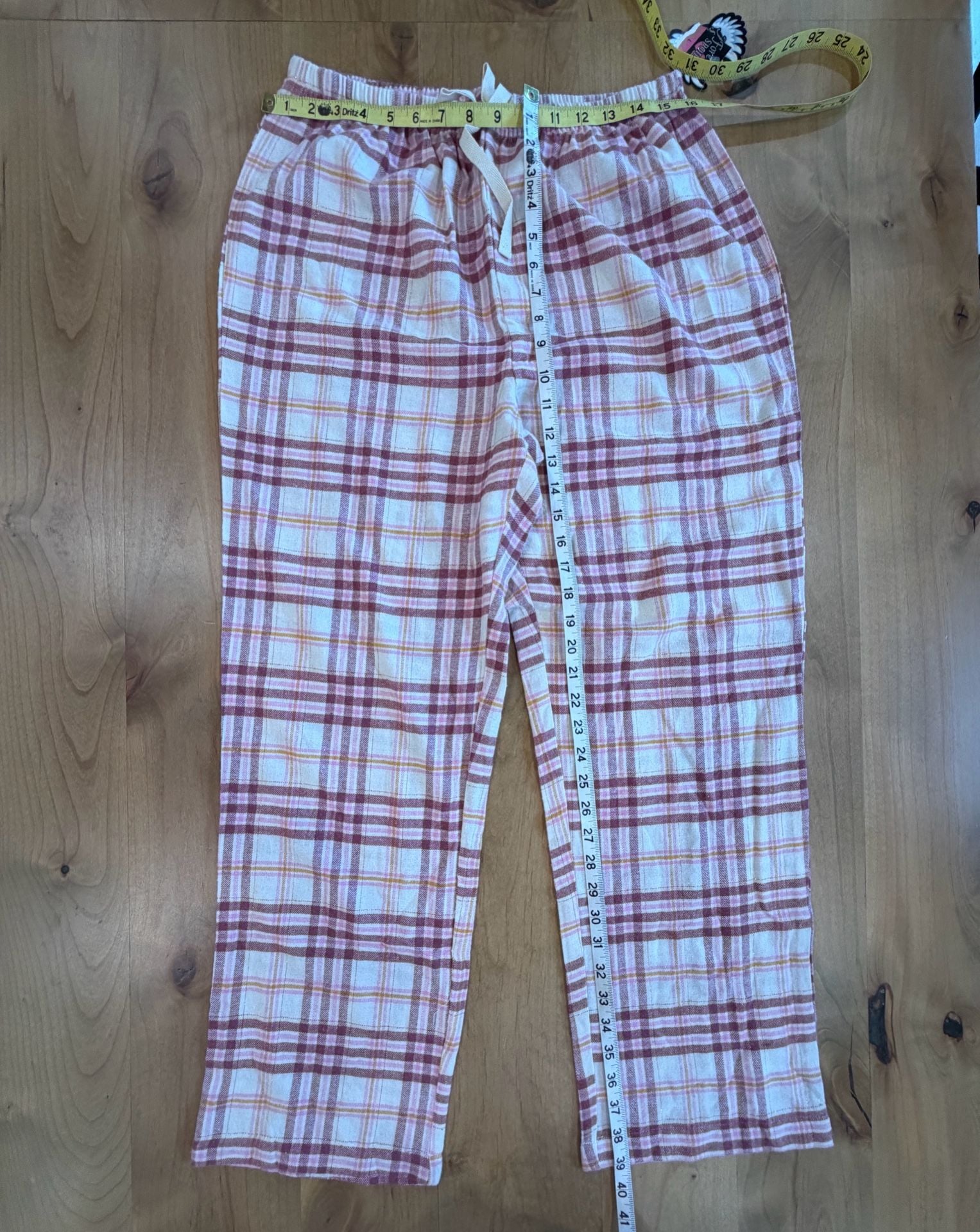Forever Spoiled Pajama Pants Size L Pink Plaid Flannel Sleepwear 3