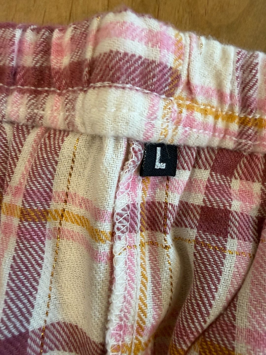 Forever Spoiled Pajama Pants Size L Pink Plaid Flannel Sleepwear 6