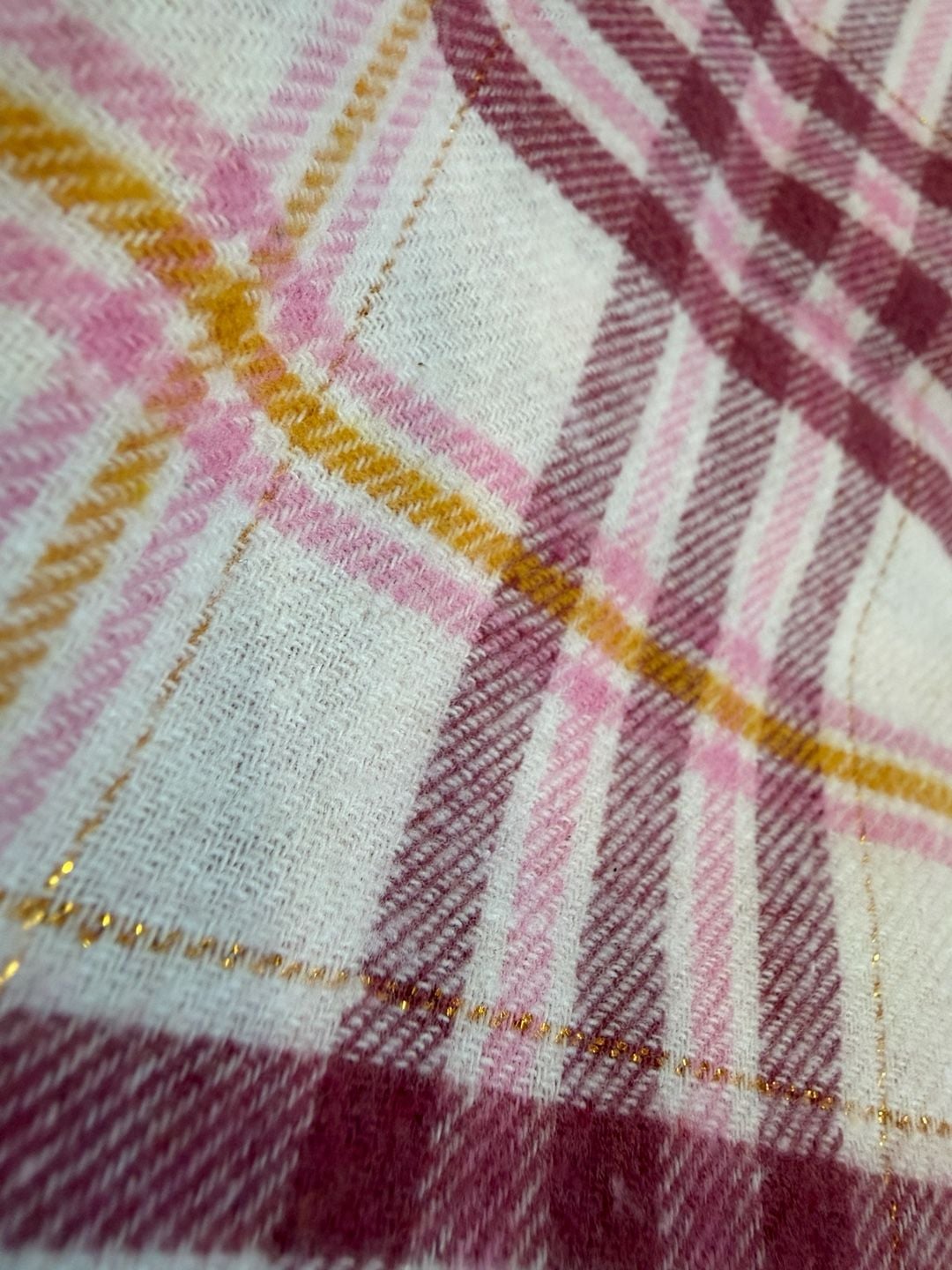 Forever Spoiled Pajama Pants Size L Pink Plaid Flannel Sleepwear 7