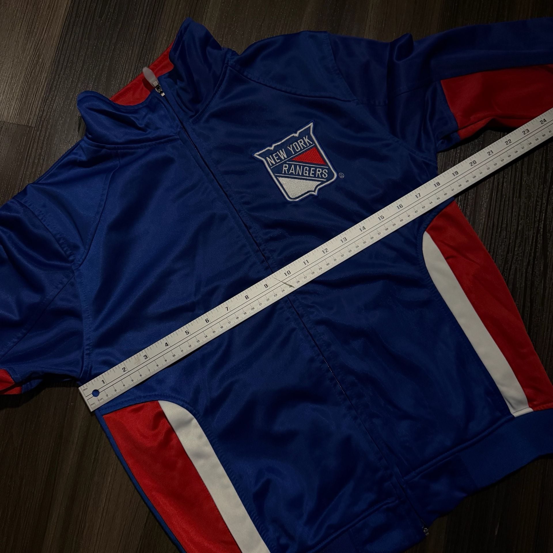 Majestic New York Rangers Track Jacket Kids Size L Blue Red Full Zip 5