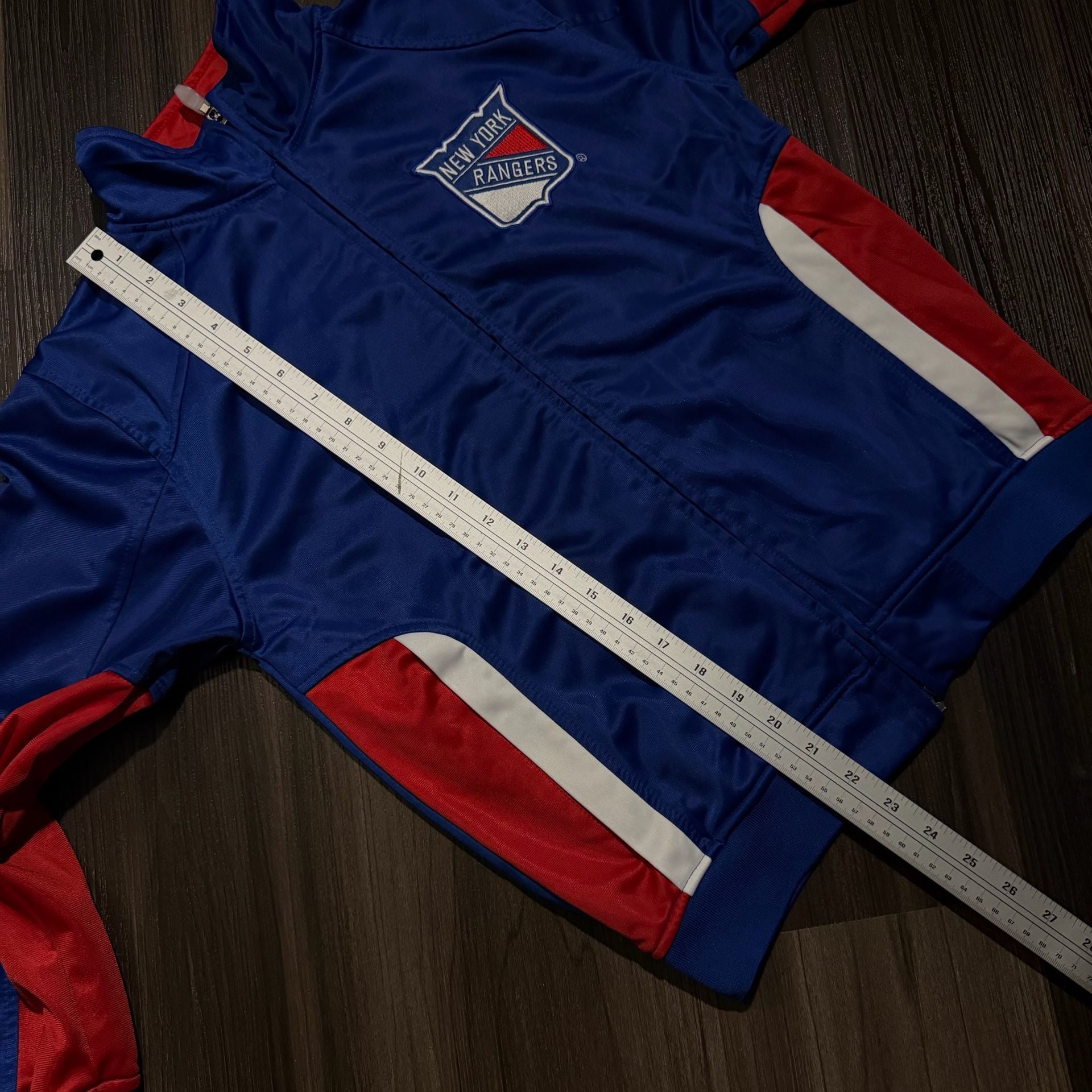 Majestic New York Rangers Track Jacket Kids Size L Blue Red Full Zip 6