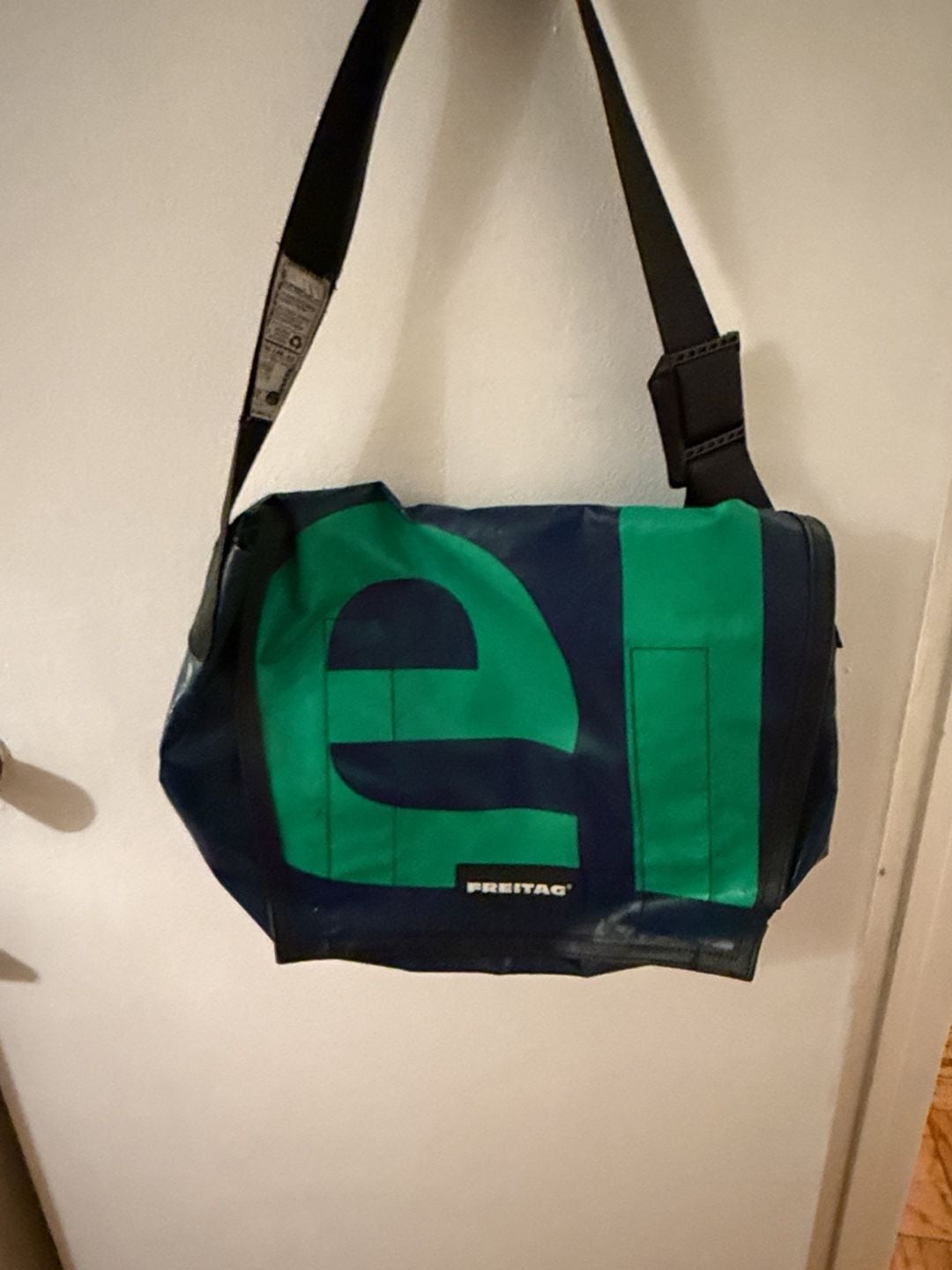 Freitag Messenger Bag Blue Green Recycled Truck Tarp 2