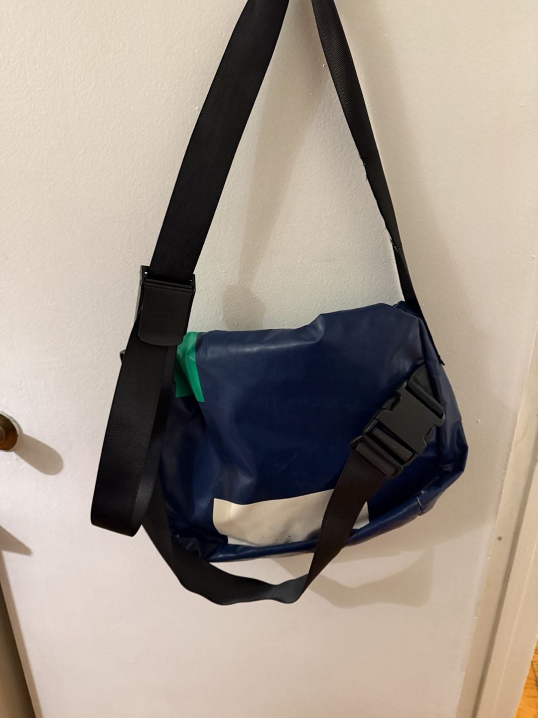 Freitag Messenger Bag Blue Green Recycled Truck Tarp 4