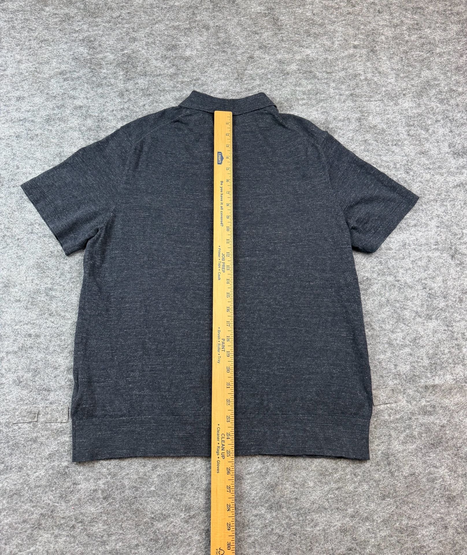 Buck Mason Polo Sweater Size Large Dark Gray Knit Short Sleeve 5