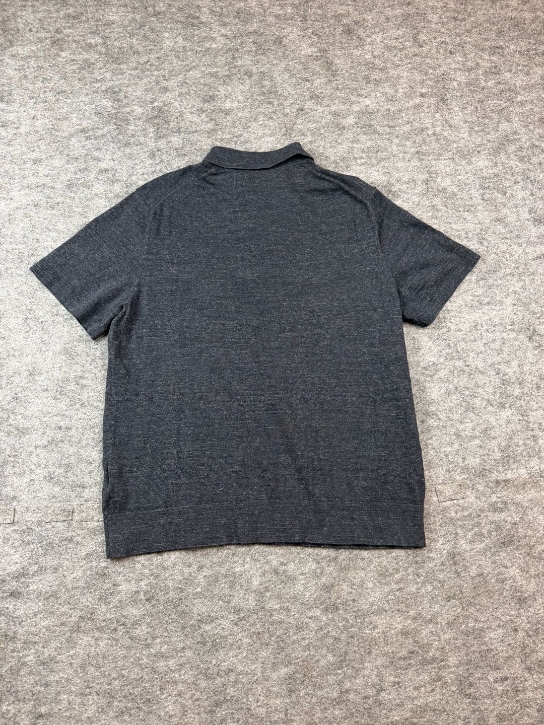 Buck Mason Polo Sweater Size Large Dark Gray Knit Short Sleeve 7