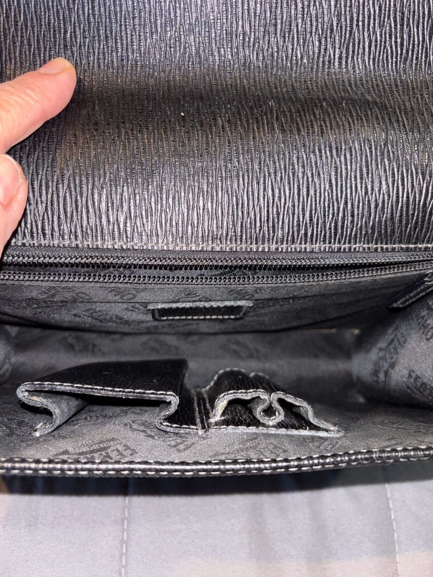Salvatore Ferragamo Black Leather Lock Clutch Bag 6