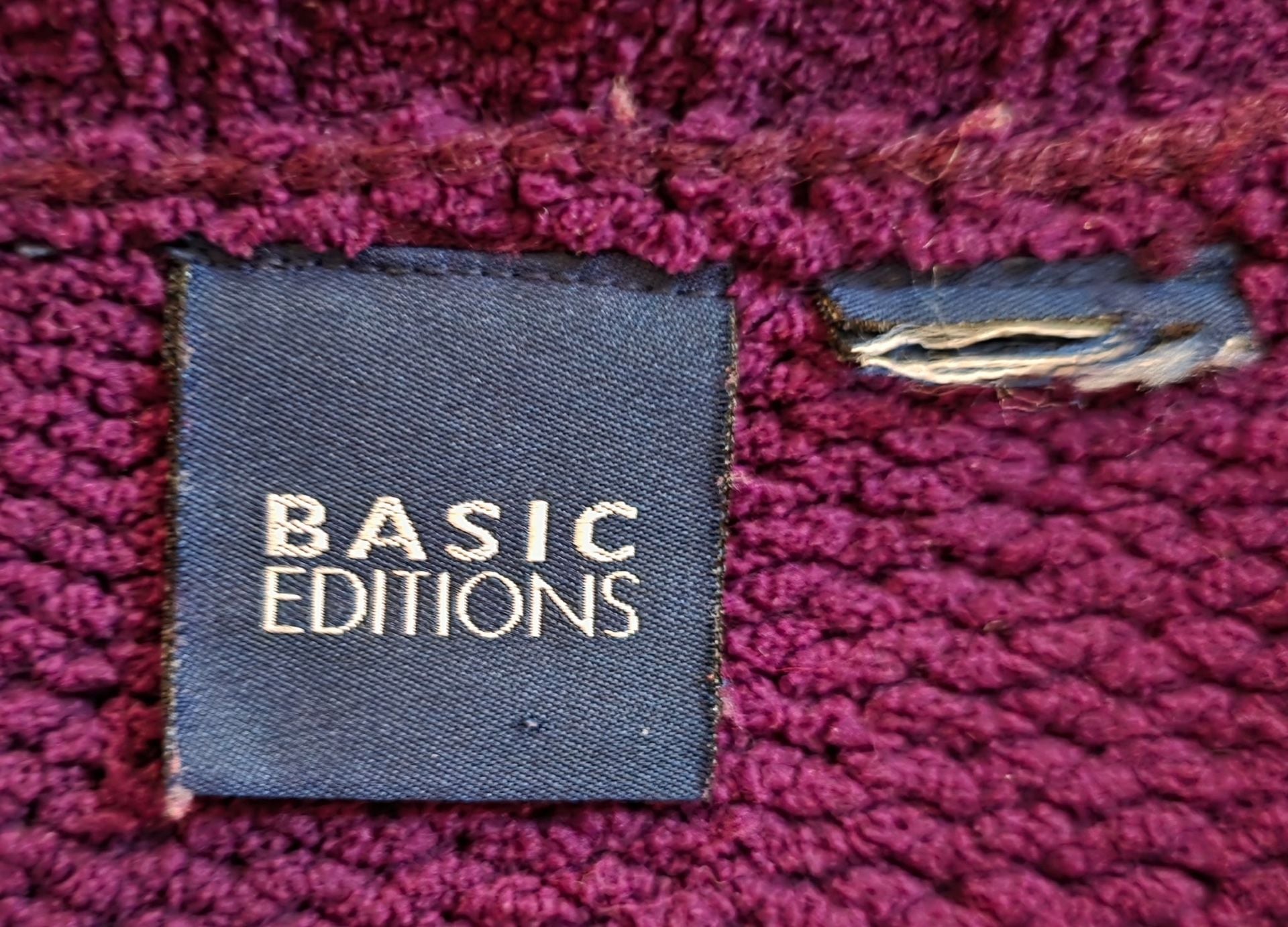 Basic Editions Cable Knit Sweater Purple Collar Pullover 3