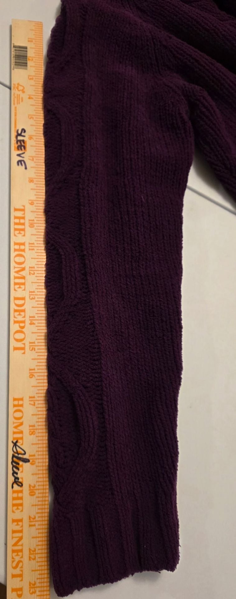 Basic Editions Cable Knit Sweater Purple Collar Pullover 9