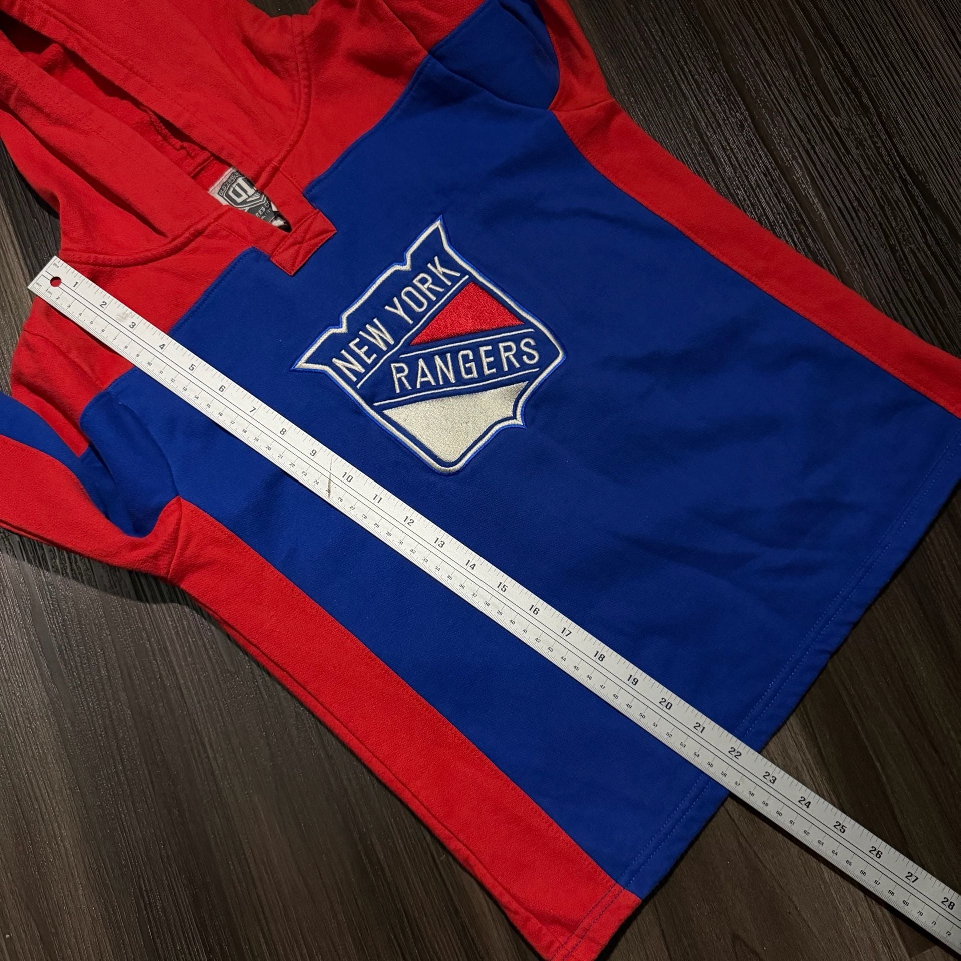 Old Time Hockey New York Rangers Hoodie Size L/G Youth Red Blue Lacer Sweatshirt 7