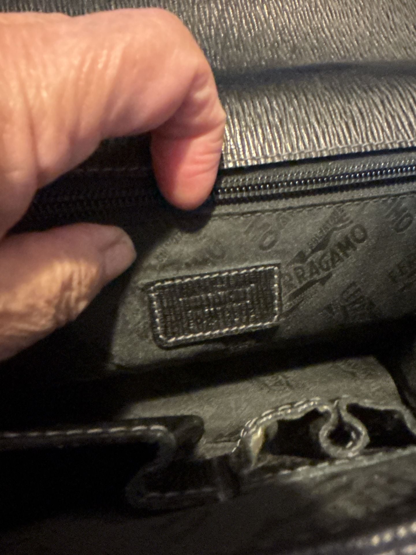 Salvatore Ferragamo Black Leather Lock Clutch Bag 10