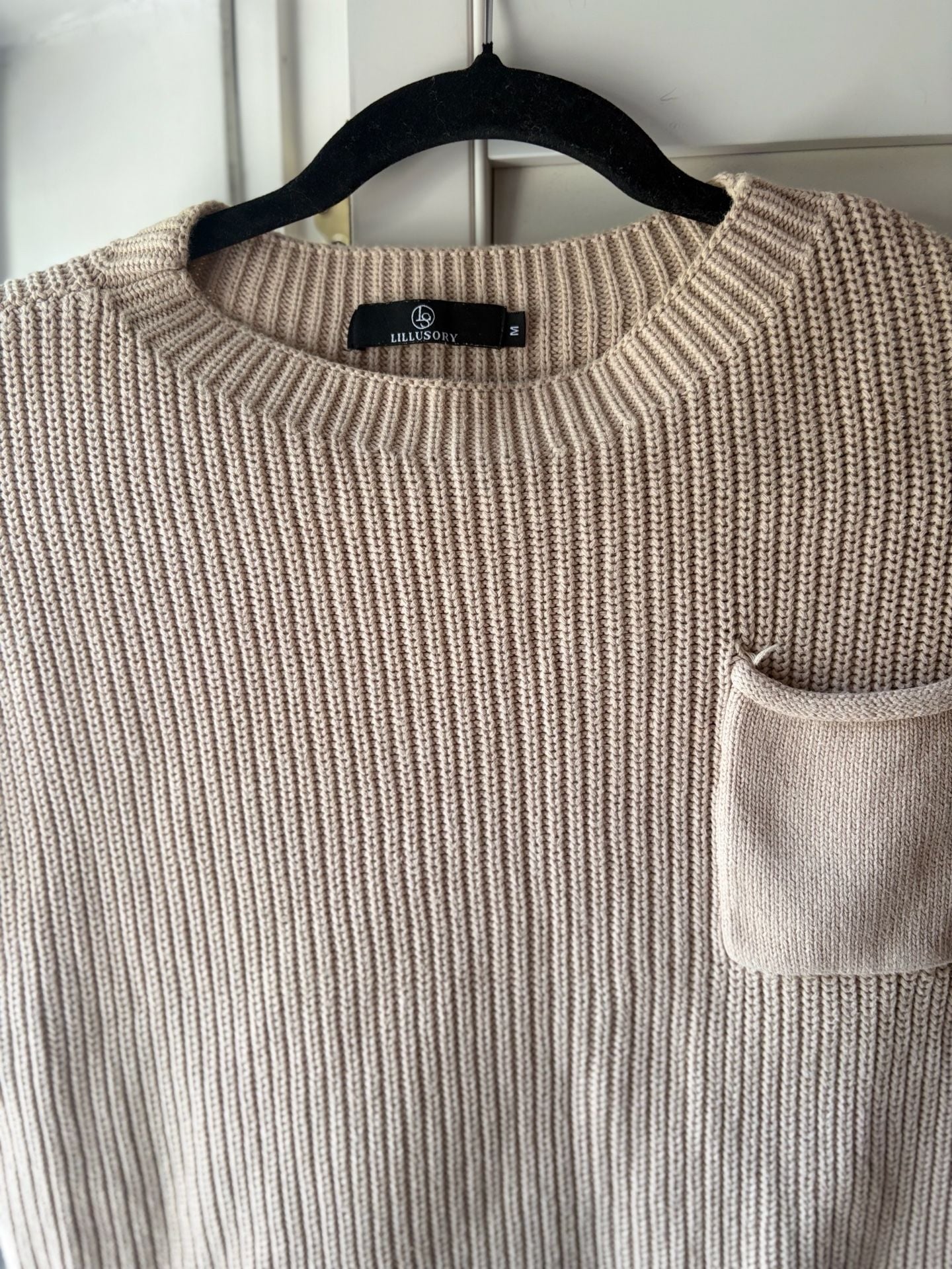 Pullover Knit Sweater Vest Size M Beige Granola Girl Essential Fall Basic  7