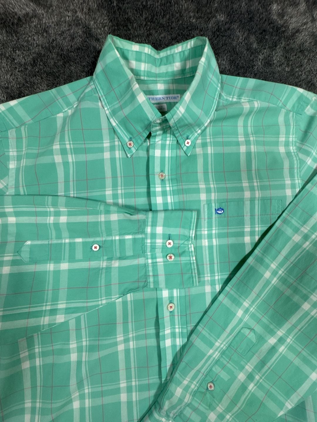 Southern Tide Plaid Long Sleeve Button Down Shirt Size S Classic Fit Green 2