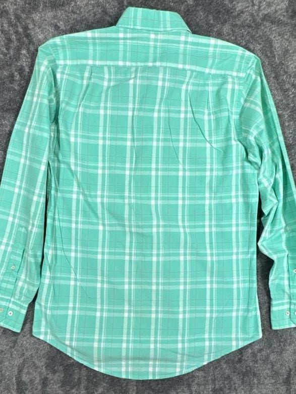 Southern Tide Plaid Long Sleeve Button Down Shirt Size S Classic Fit Green 7