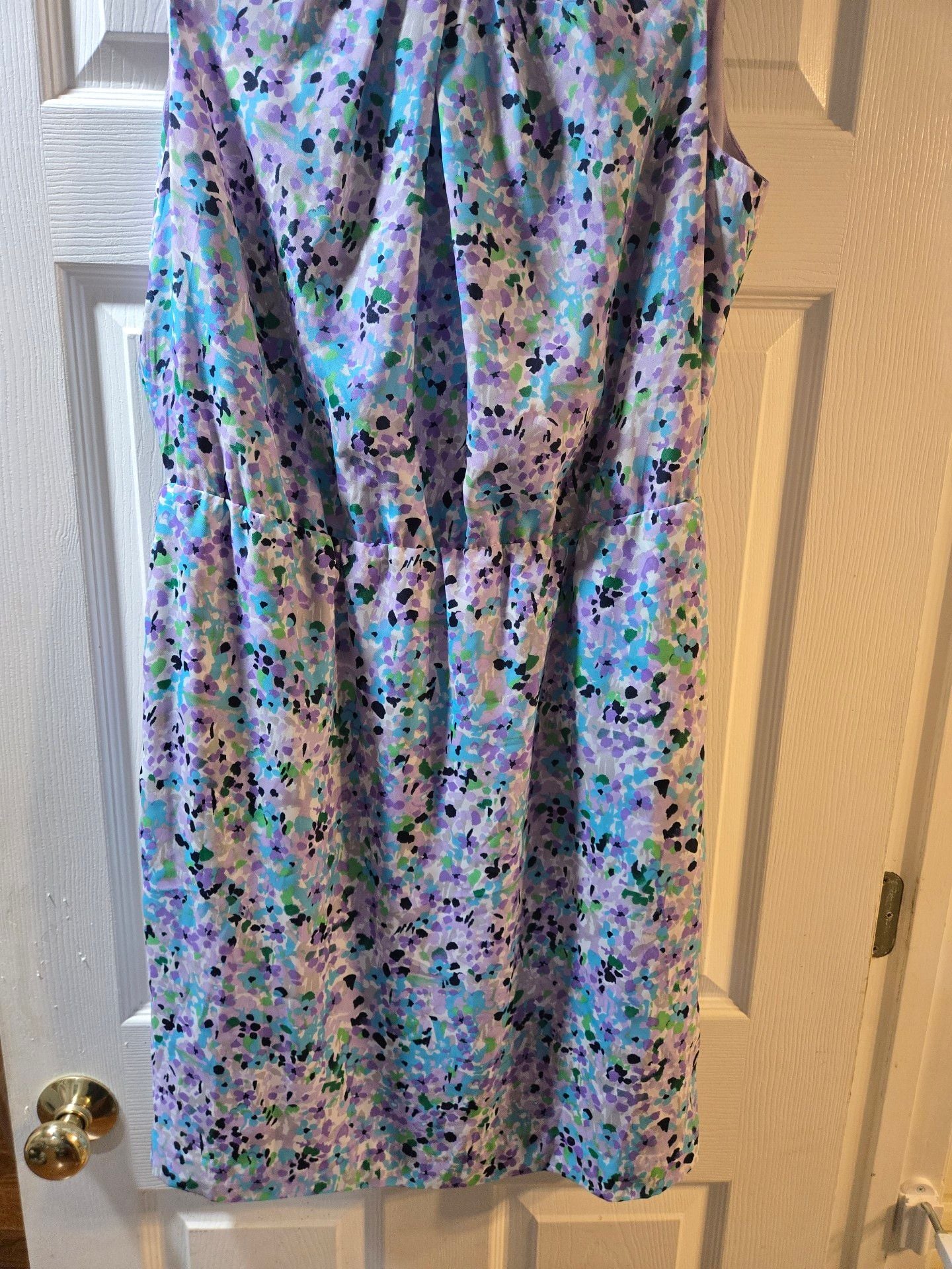 Jones New York Collection Dress Size 12 Floral Purple Sleeveless 2
