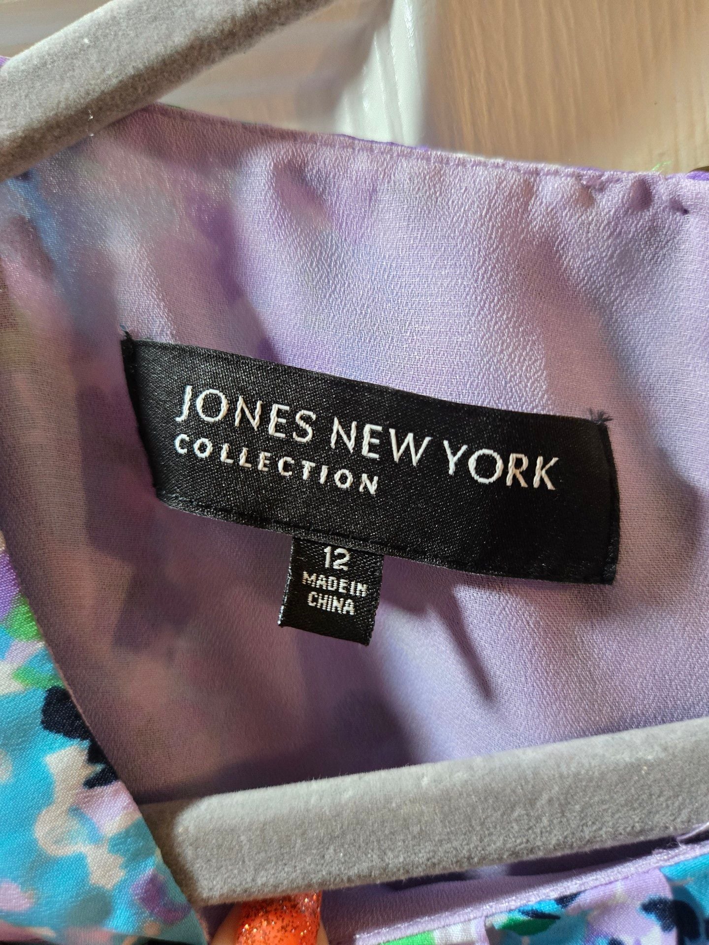Jones New York Collection Dress Size 12 Floral Purple Sleeveless 4