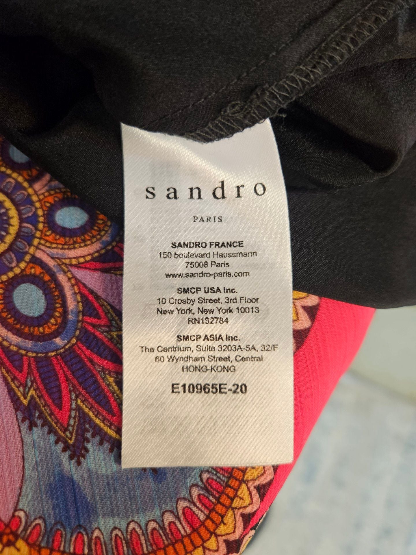 Sandro Paris Silk Embroidered Shoulder Cutout Blouse Black size 1 8