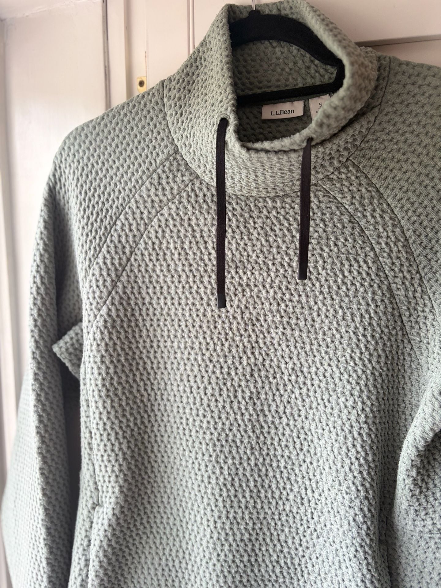 LL Bean Women's Ridgeknit Crossneck Pullover Textured Funnelneck 3