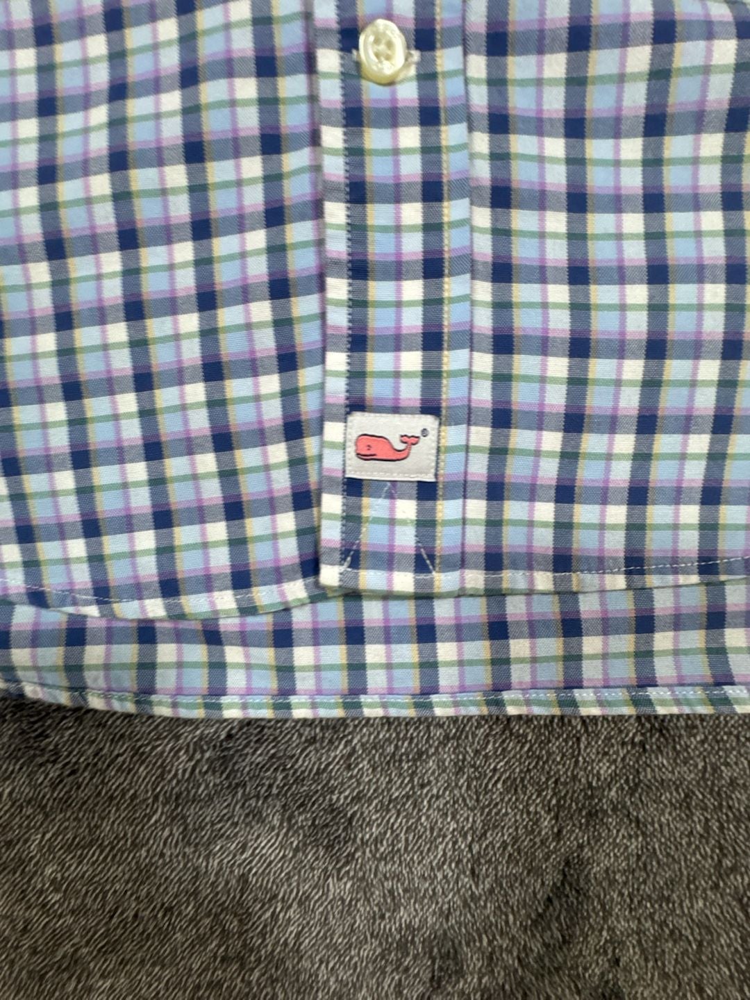Vineyard Vines Classic Fit Murray Shirt Size M Blue Plaid Long Sleeve Cotton 5