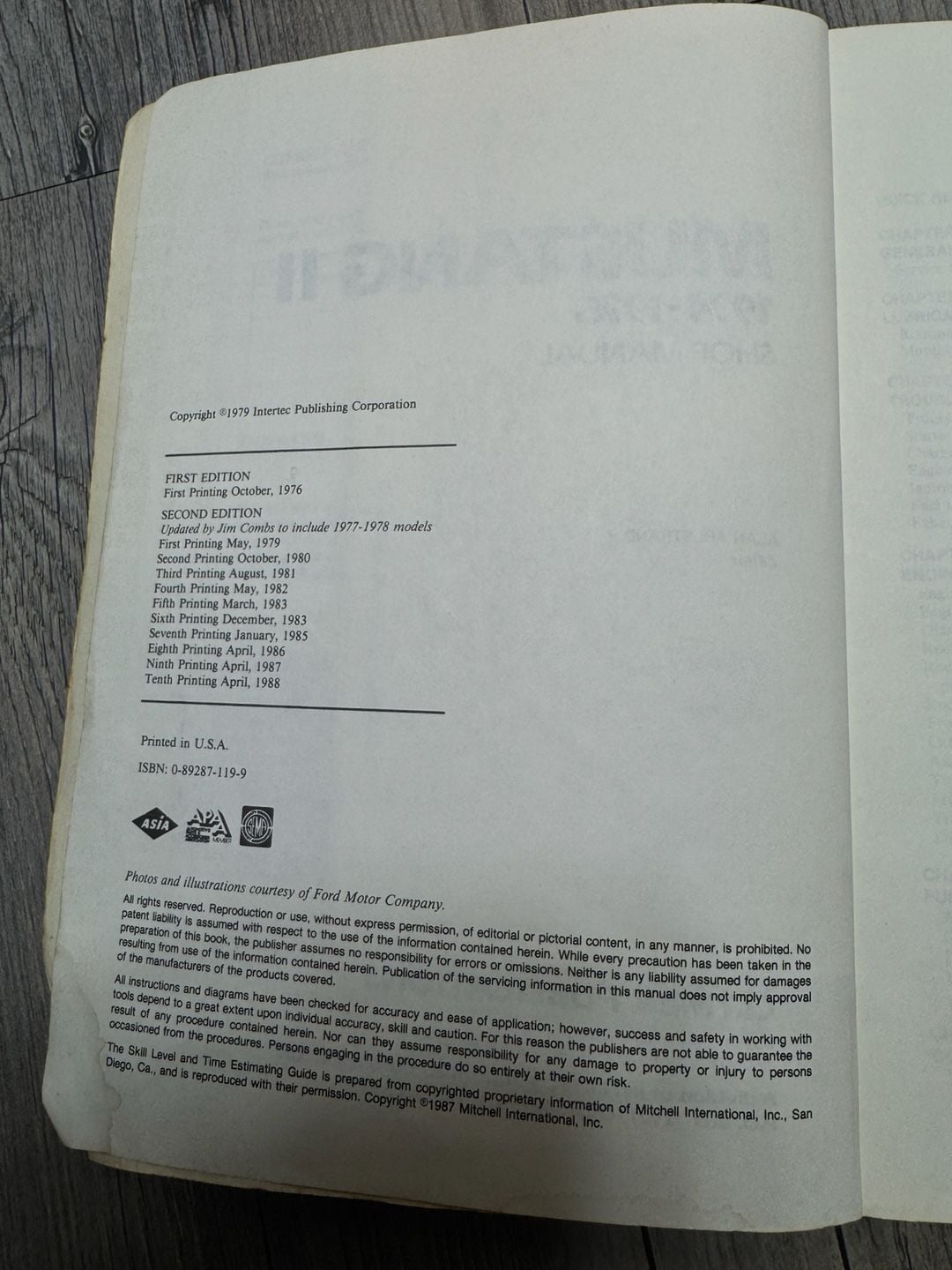 Clymer Ford Mustang II 1974-1978 Shop Manual 6