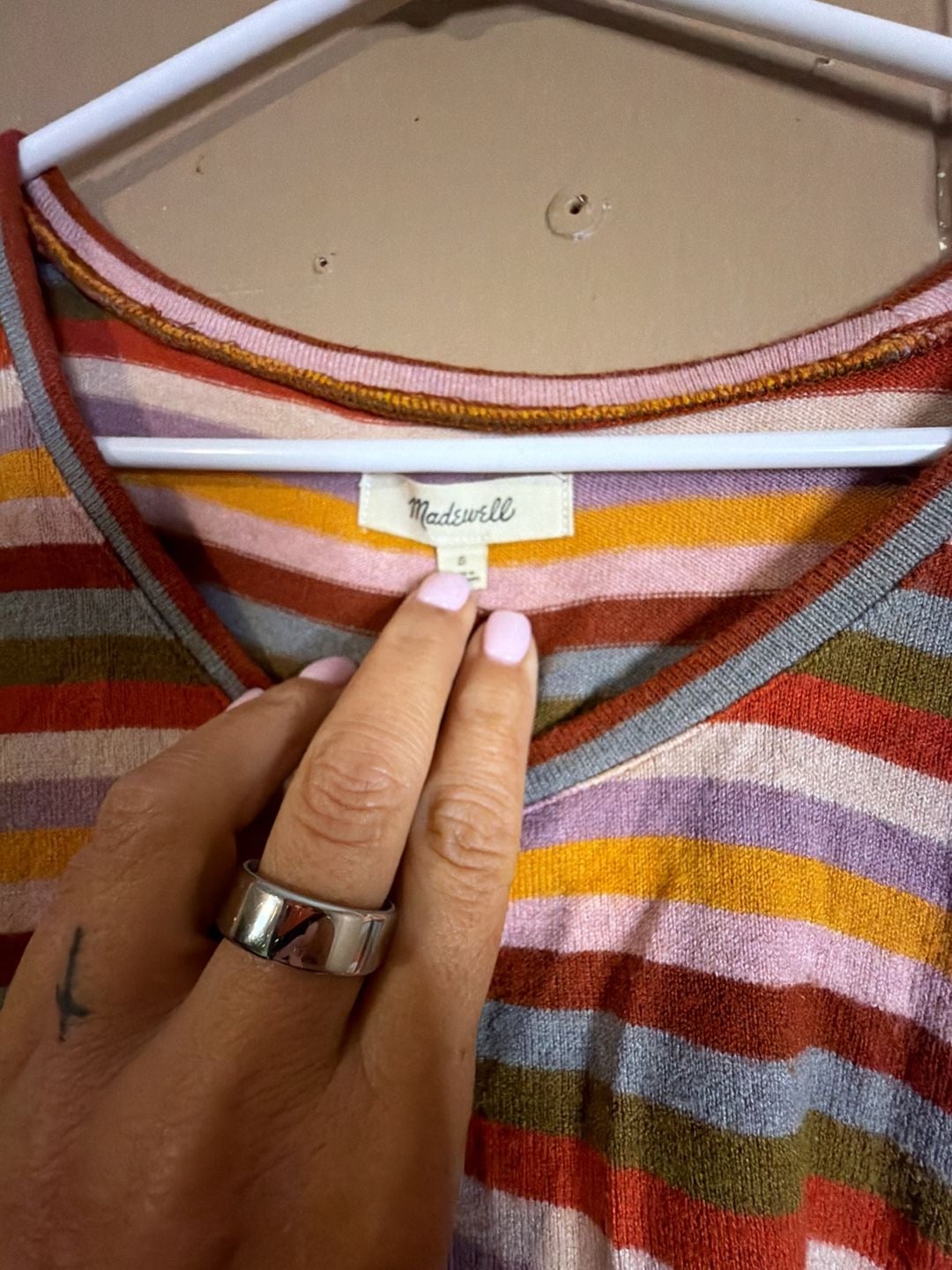 Madewell Striped Puff-Sleeve Scoop-Neck Sweater Size S 4