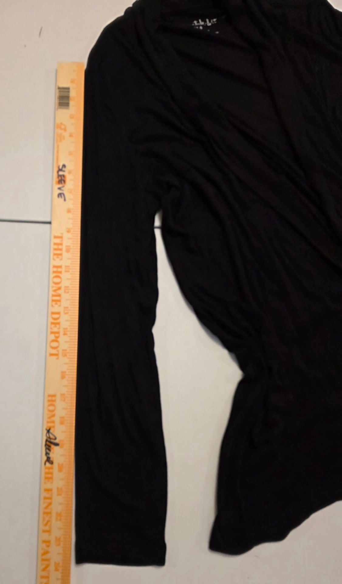Style & Co Cardigan Size S Black Open Front Draped Long Sleeve 9