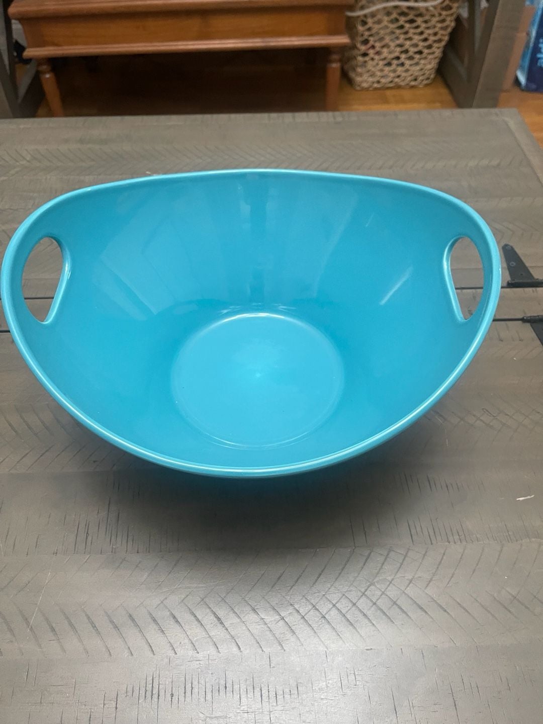 Matceramica Turquoise Aqua Serving Bowl with Integrated Handles Portugal 7