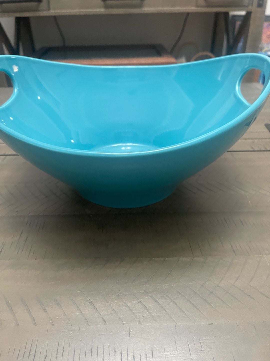 Matceramica Turquoise Aqua Serving Bowl with Integrated Handles Portugal 9