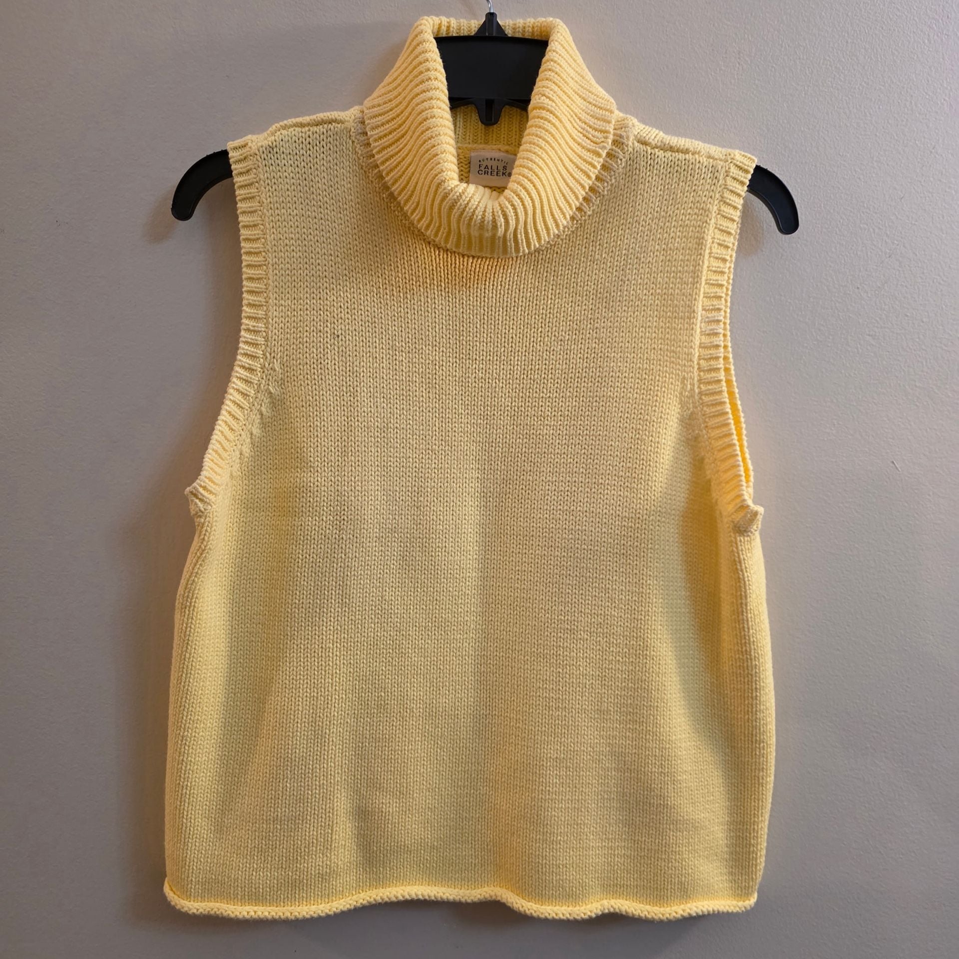 Falls Creek Turtleneck Sleeveless Sweater Yellow Knit 2