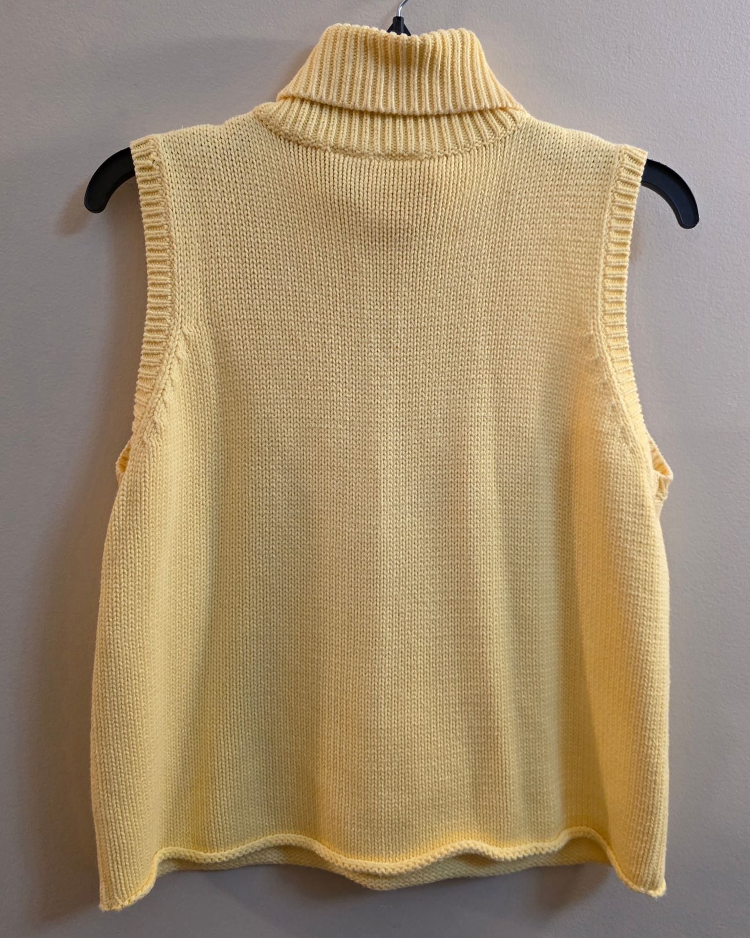 Falls Creek Turtleneck Sleeveless Sweater Yellow Knit 3