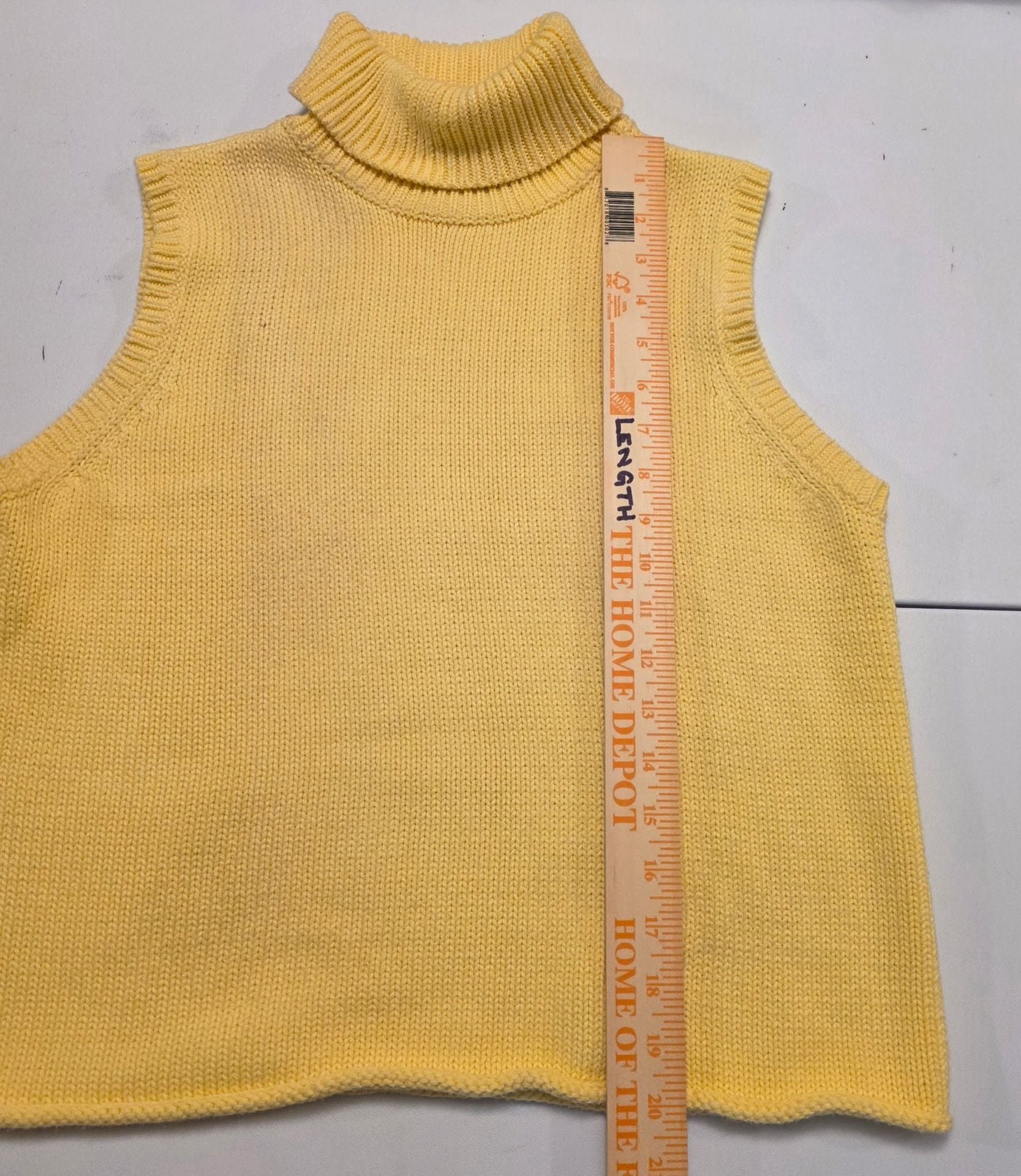 Falls Creek Turtleneck Sleeveless Sweater Yellow Knit 6