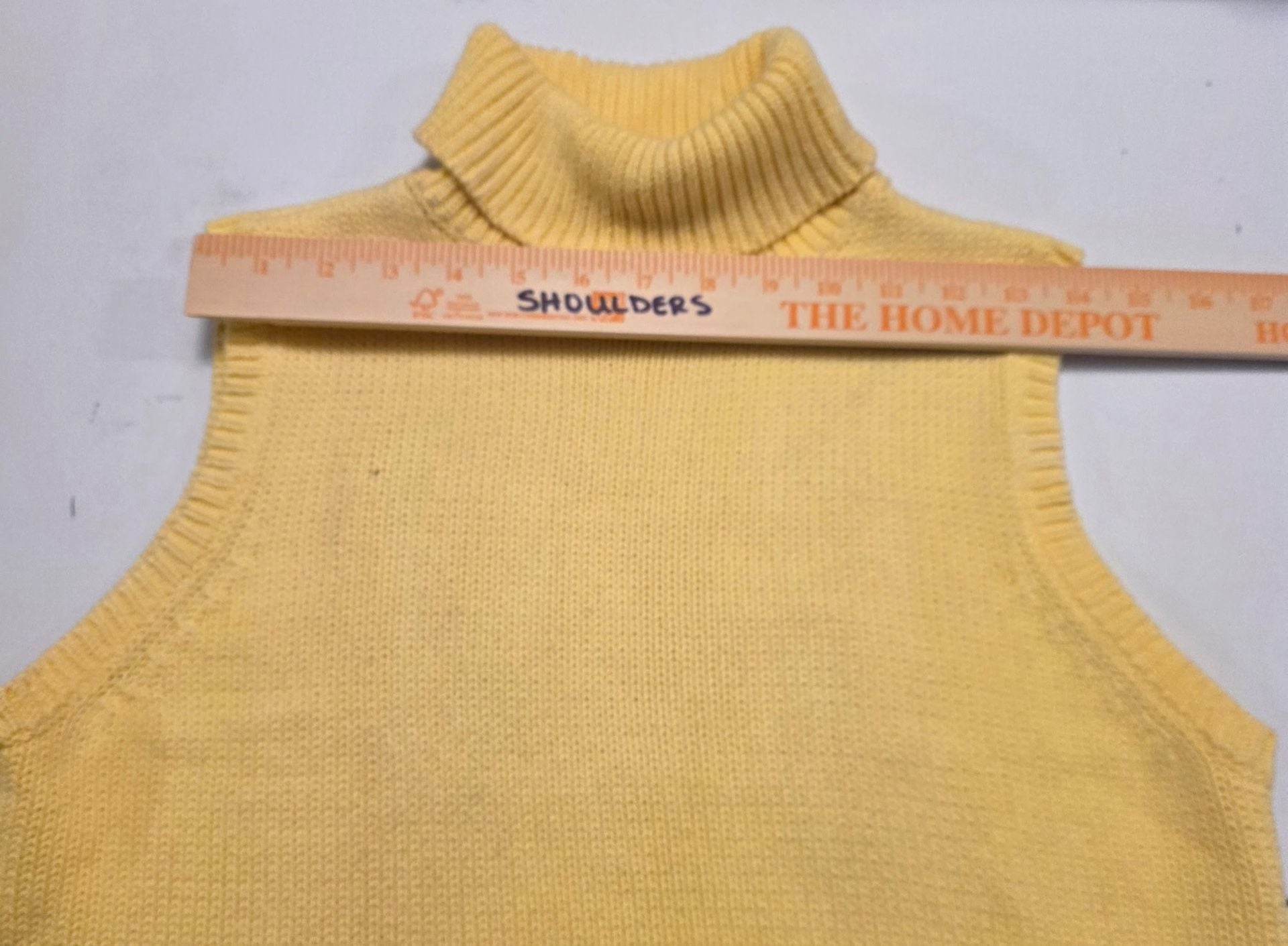 Falls Creek Turtleneck Sleeveless Sweater Yellow Knit 7