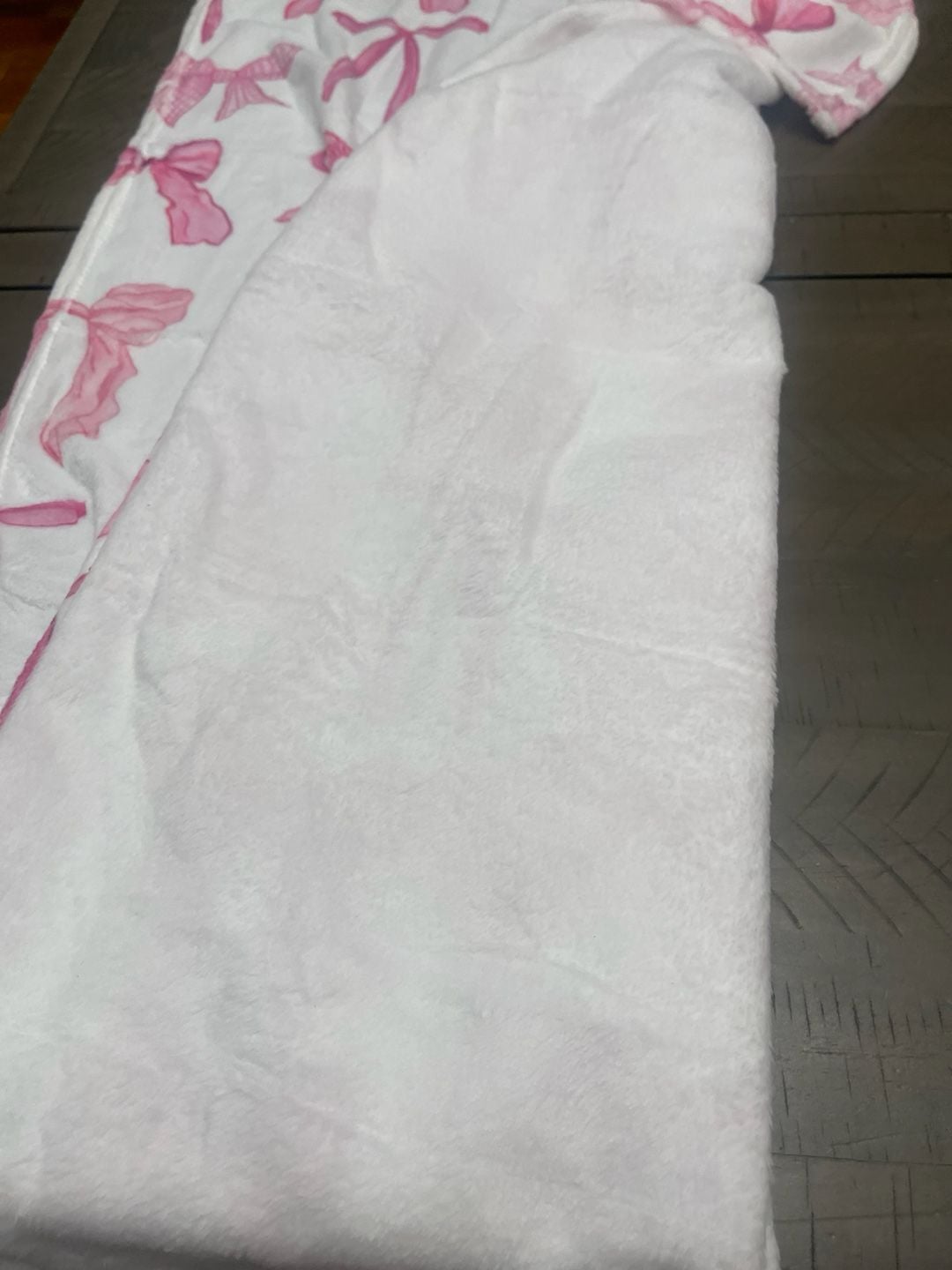 Baby blanket Pink Bow Coquette Flannel Throw Blanket White Soft Fleece Bed Couch 3