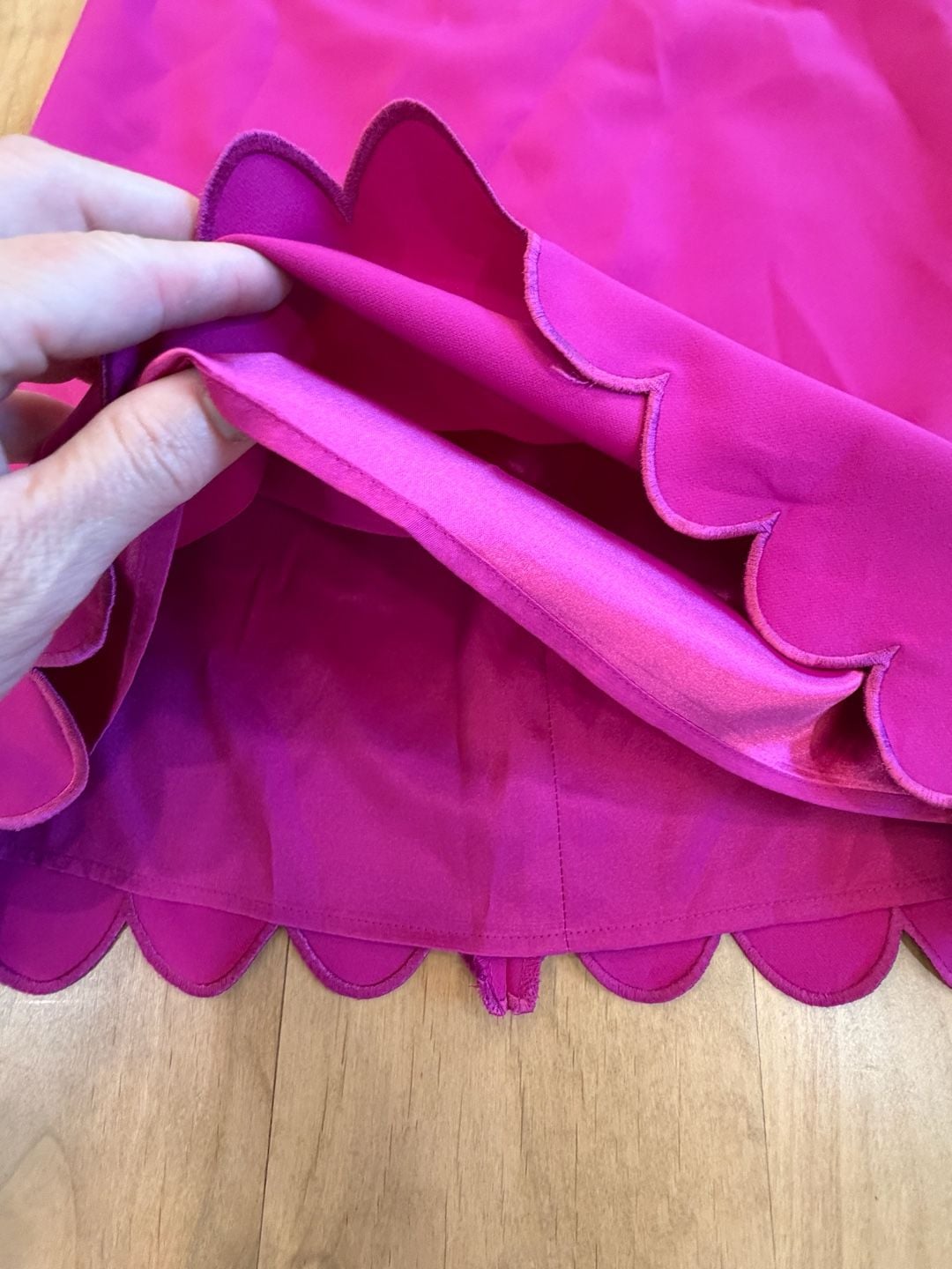 Alex Marie Dress Size 2 Fuchsia Scalloped Shift 7