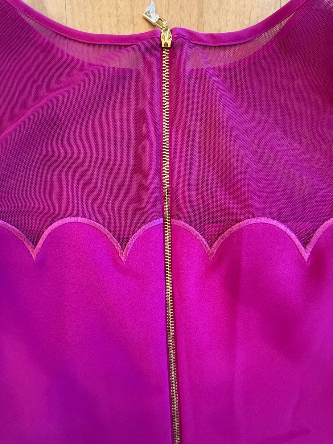 Alex Marie Dress Size 2 Fuchsia Scalloped Shift 9