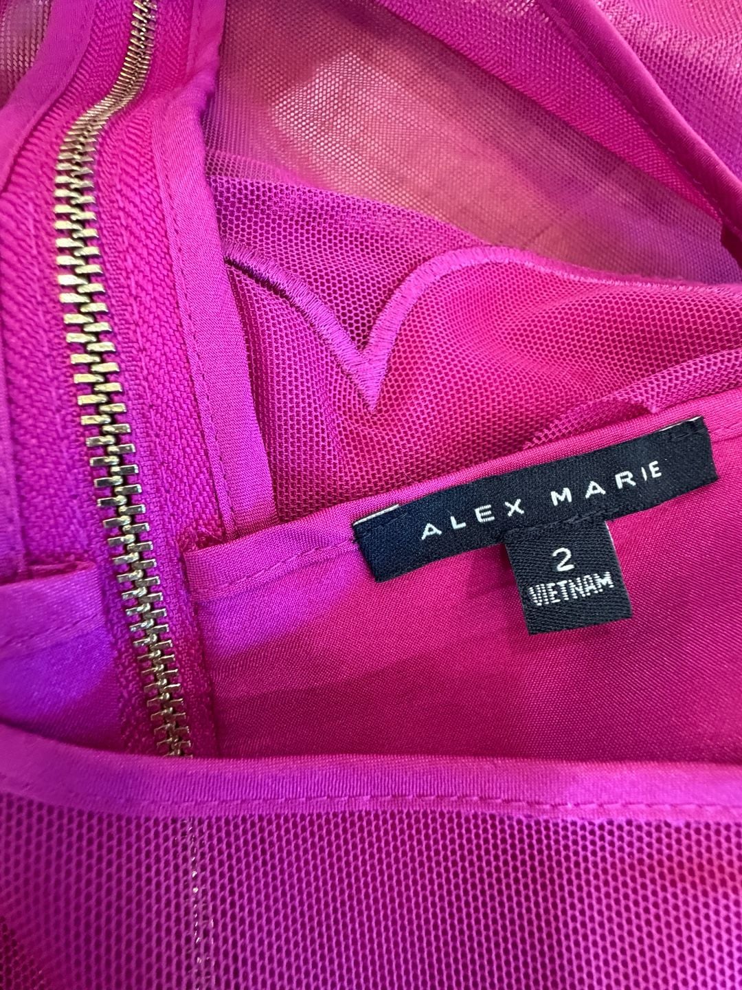 Alex Marie Dress Size 2 Fuchsia Scalloped Shift 11