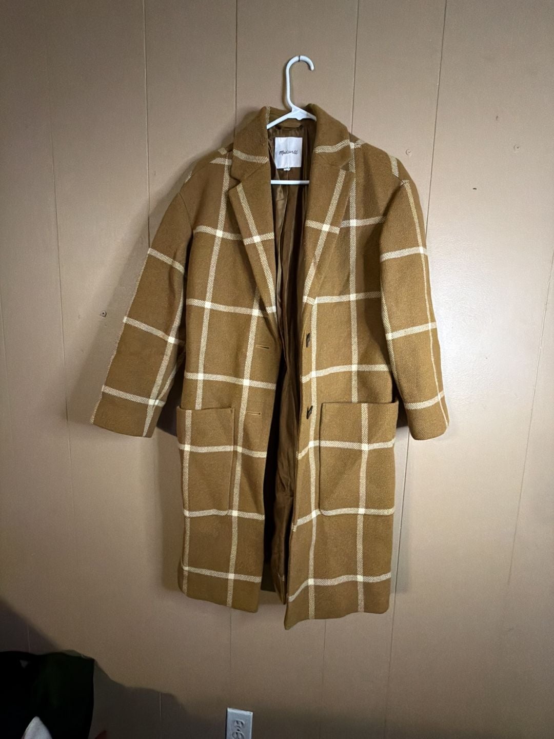 Madewell Elmcourt Coat Size XXS Windowpane Plaid Wool Blend 2