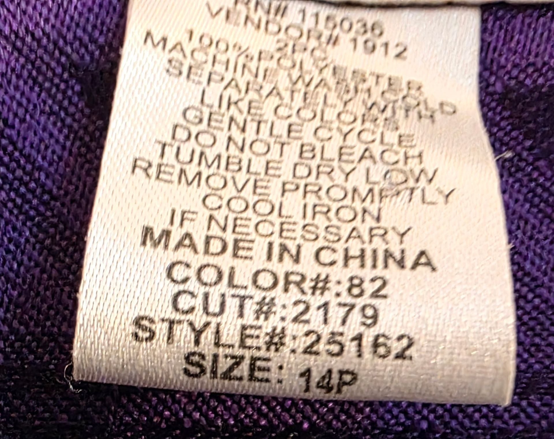 KARI New York Open Front Jacket Size 14p purple Floral Jacquard 6