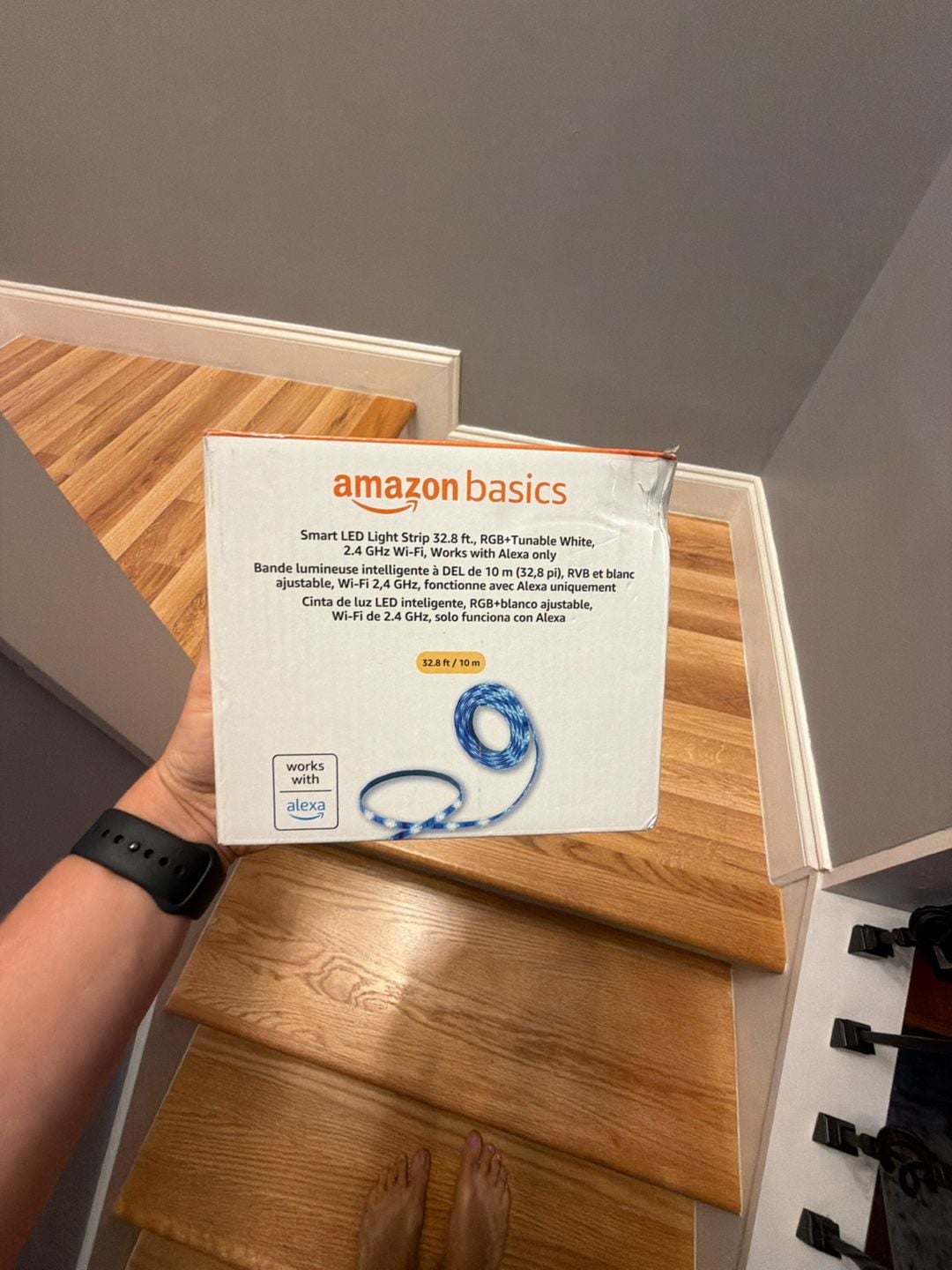 Amazon Basics Smart LED Light Strip Size 32.8 ft RGB Tunable White Wi-Fi 1