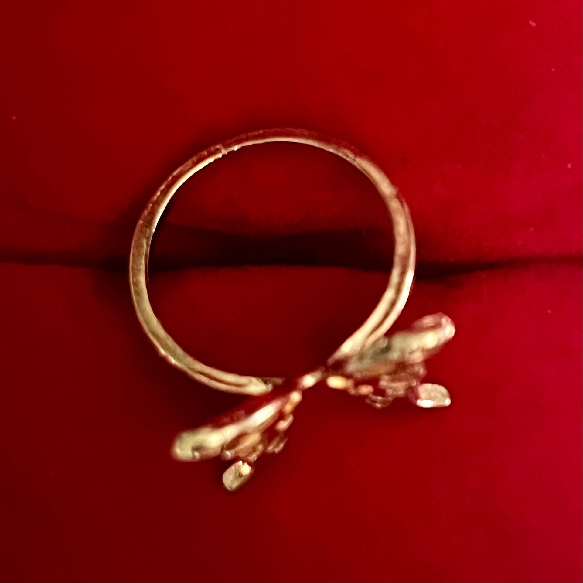 Gold Filigree Butterfly Stainless Steel Ring Size 6 4