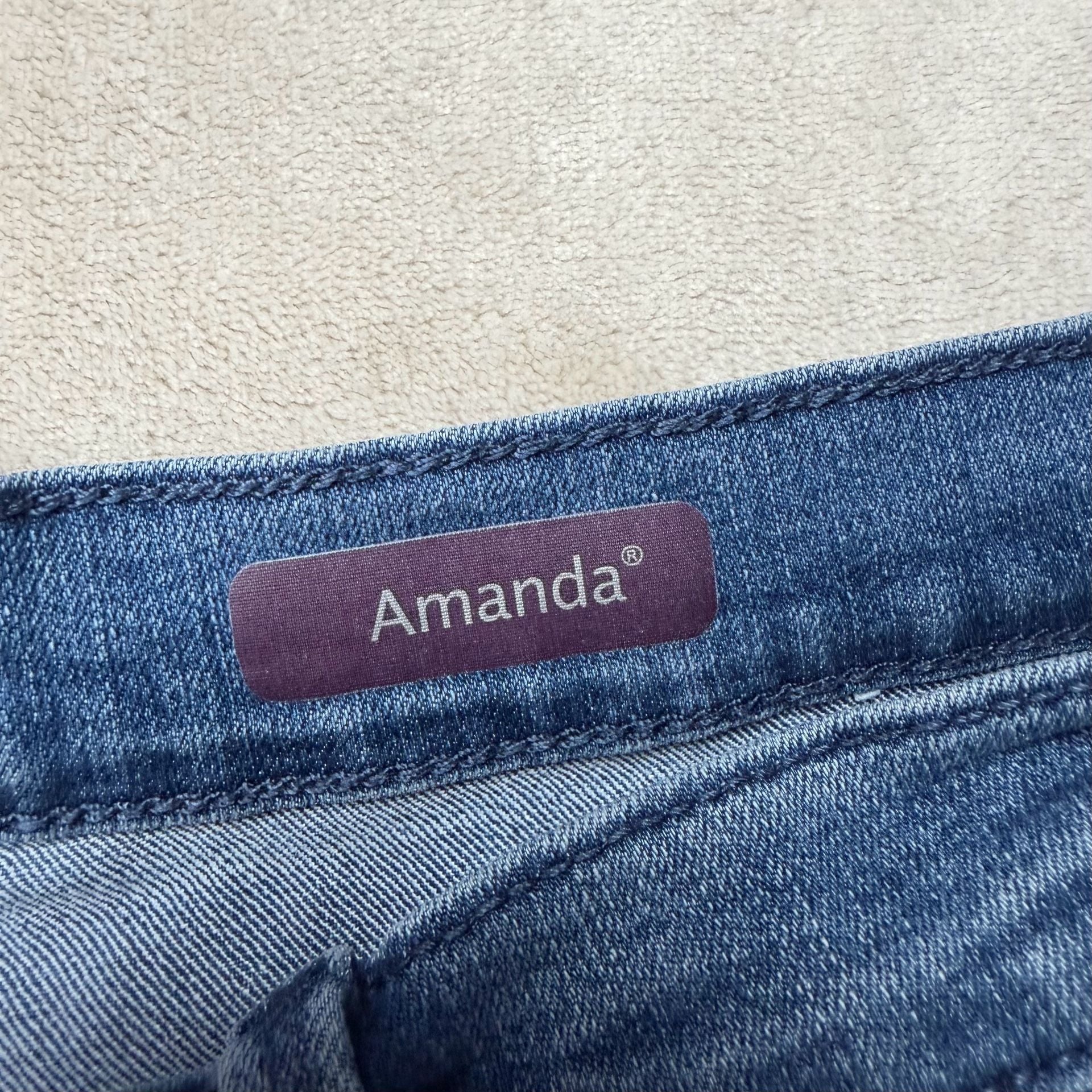 Gloria Vanderbilt Amanda Jeans Size 20WS Blue High Rise Straight Denim 7