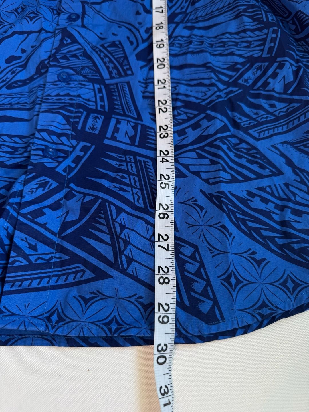 Tanoa Samoa Blue Polynesian Tribal Tropical Aloha Shirt Men’s Size L NWT 7