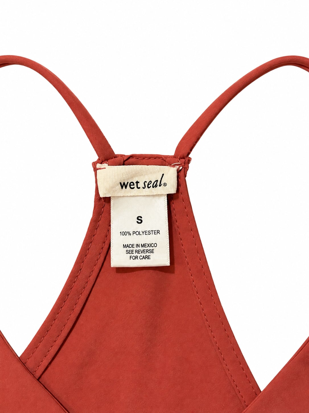 Wet Seal Cami Tank Top Size S Rust Orange V-Neck Spaghetti Strap 5