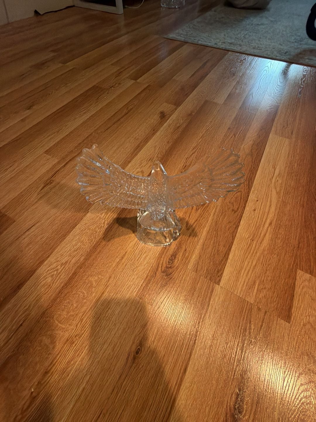 Royal Crystal Rock RCR Lead Crystal Eagle Figurine with Inset Clock 2