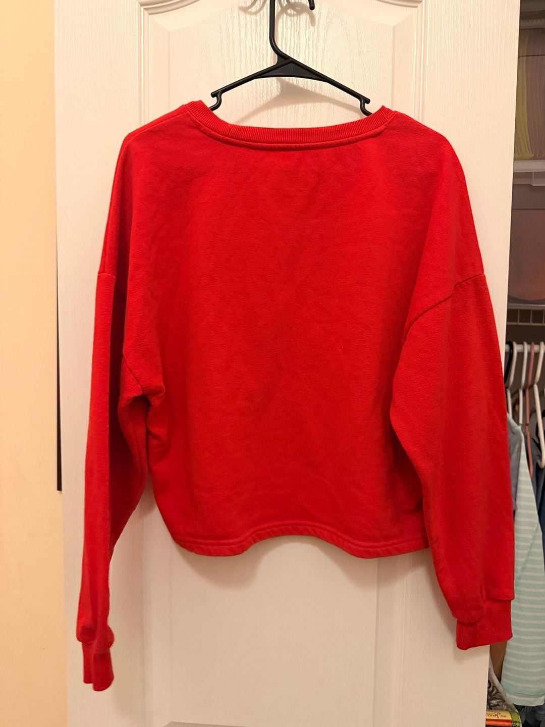 Disney 100 Wonder Sweatshirt Size L Mickey Minnie Donald Red Crop 2