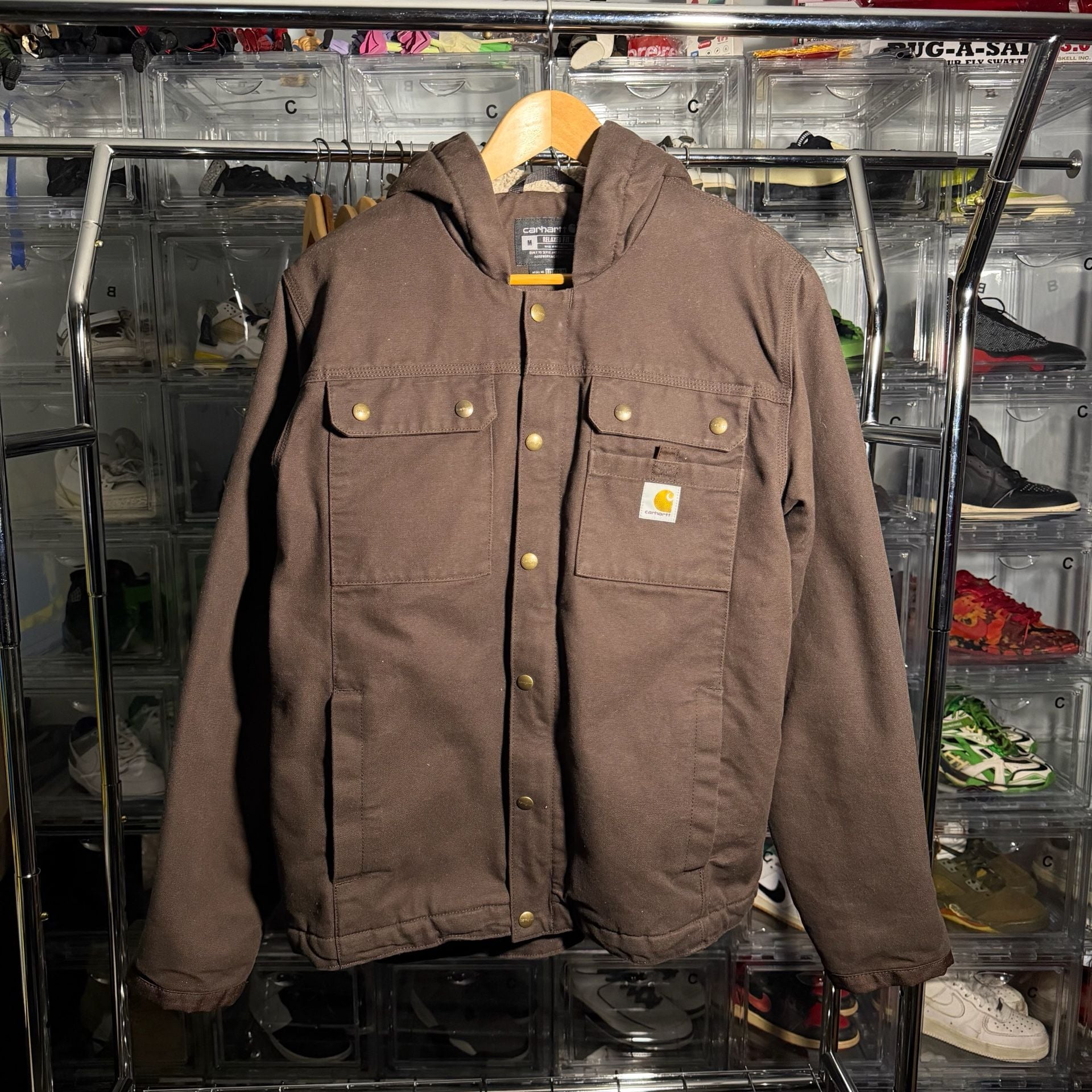 Carhartt Washed Duck Bartlett Brown Sherpa Lined Jacket 2