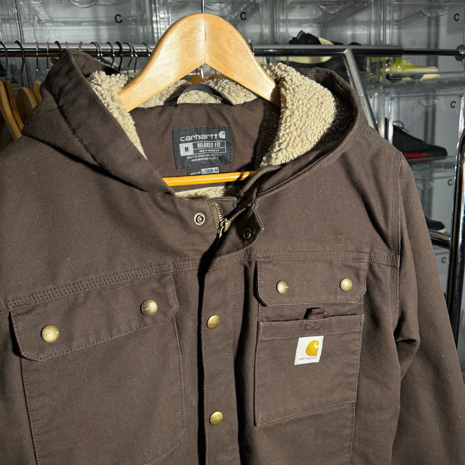 Carhartt Washed Duck Bartlett Brown Sherpa Lined Jacket 3