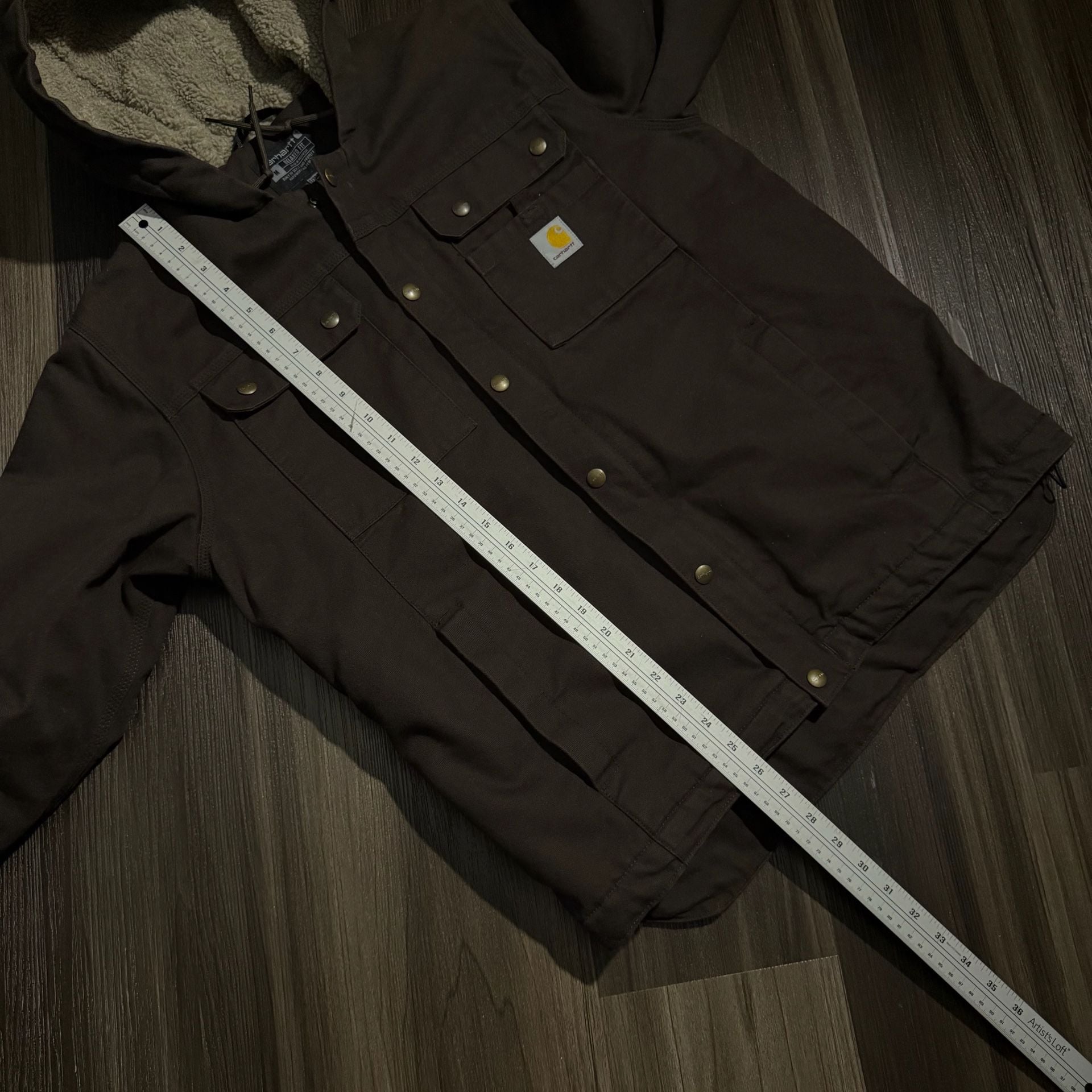 Carhartt Washed Duck Bartlett Brown Sherpa Lined Jacket 8