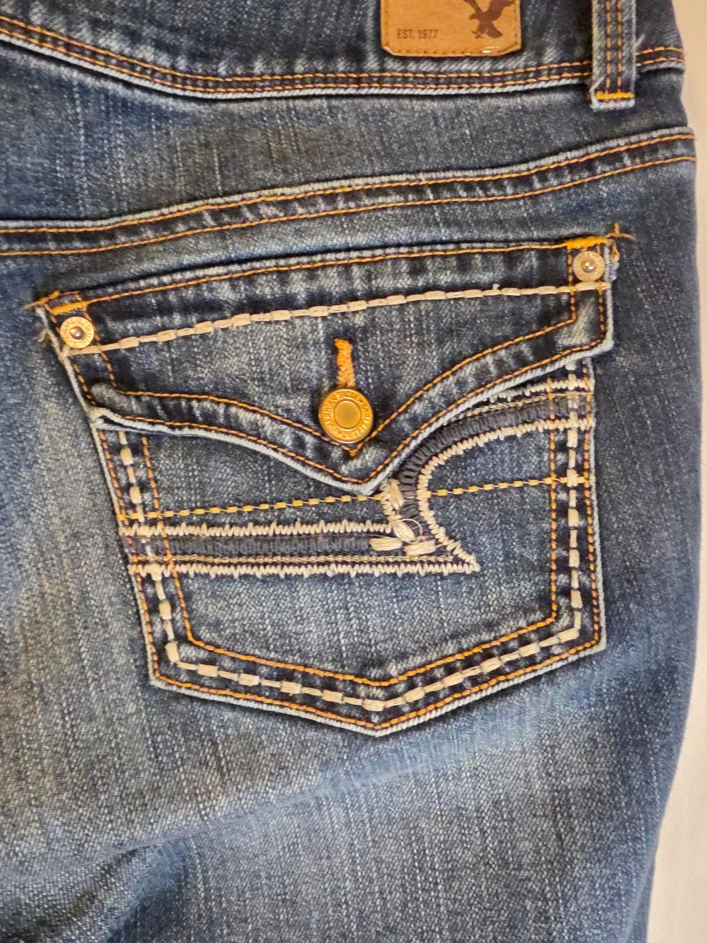 American Eagle Outfitters Kick Boot Jeans Size 10 Dark 7