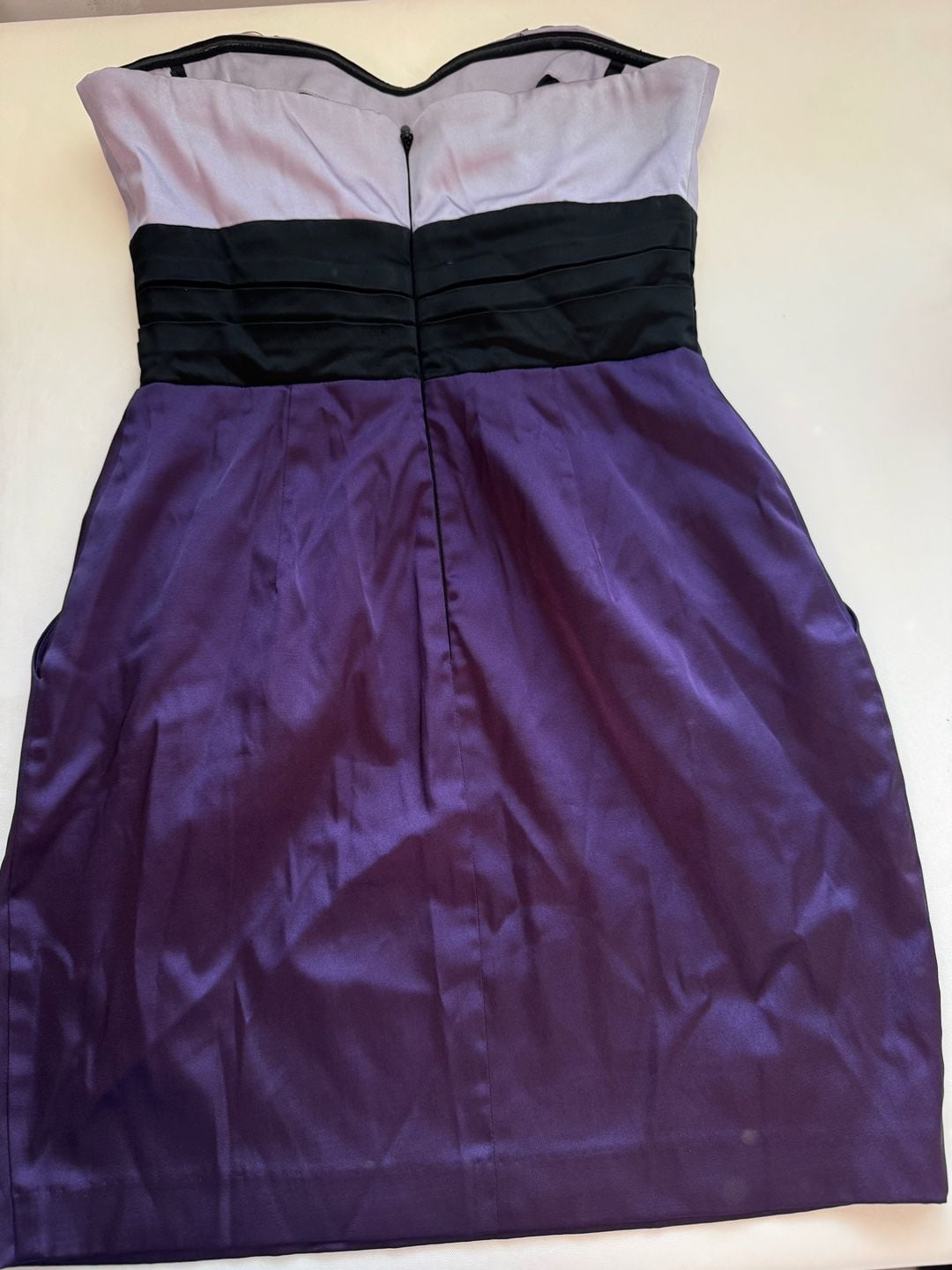Bebe Y2K Rhinestone Jeweled Strapless Party Cocktail Dress Purple Size S 7