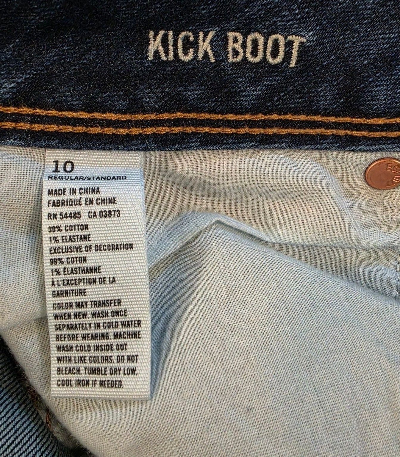 American Eagle Outfitters Kick Boot Jeans Size 10 Dark 5
